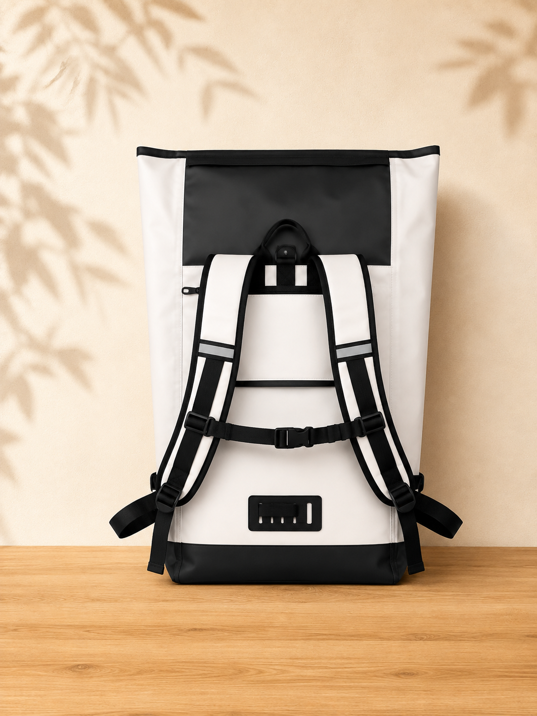 2in1 Fahrradrucksack Weiß/Schwarz – Rückseite