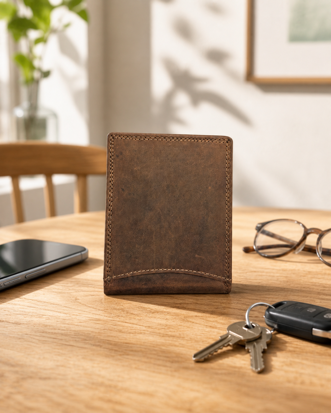 Herren Geldbörse RFID Kompakt Braun – Alltag