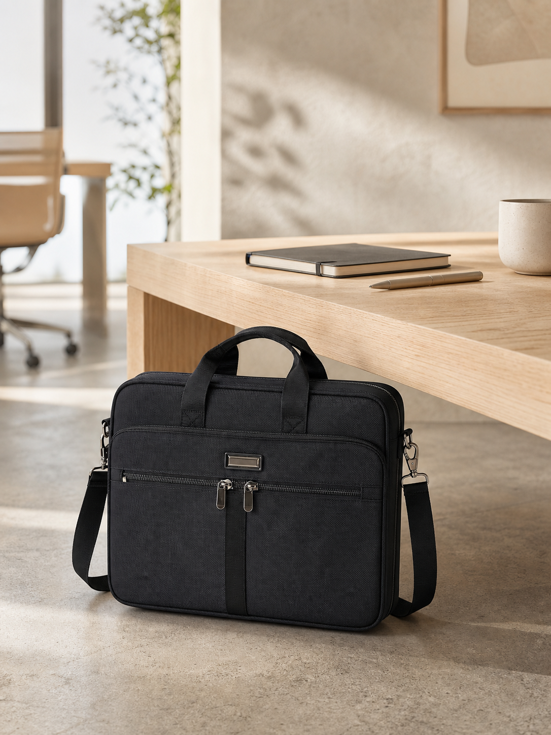 Business Aktentasche Schwarz – Büroalltag