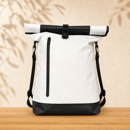 2in1 Fahrradrucksack Weiß/Schwarz – Vorderseite